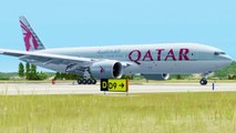 FSX Qatar Boeing 777 Landing @ Athens ( Outside ) ( HD )