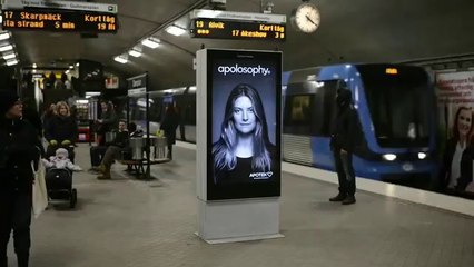 Interactive Woman's Hair Ad In Swedish Subway