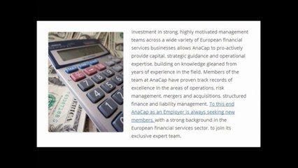 Anacap Jobs l Specialist Private Equity Firm