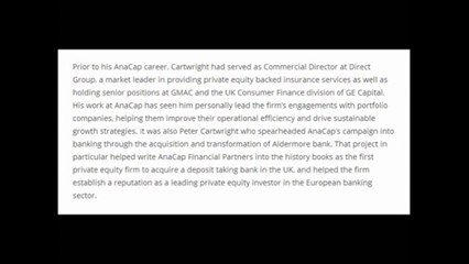 Peter Cartwright’s Promotion to Co-Managing Partner l Anacap Careers