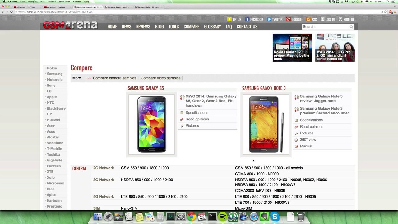 Samsung Galaxy S5 vs. Samsung Galaxy Note 3 - Specs Comparison Review!