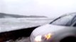 Tempête en Bretagne : Mer agitée sur une plage du Finistère en Bretagne