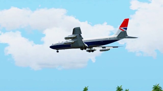 FSX British Boeing 707 Landing @ Crown Point ( Outside ) ( HD )