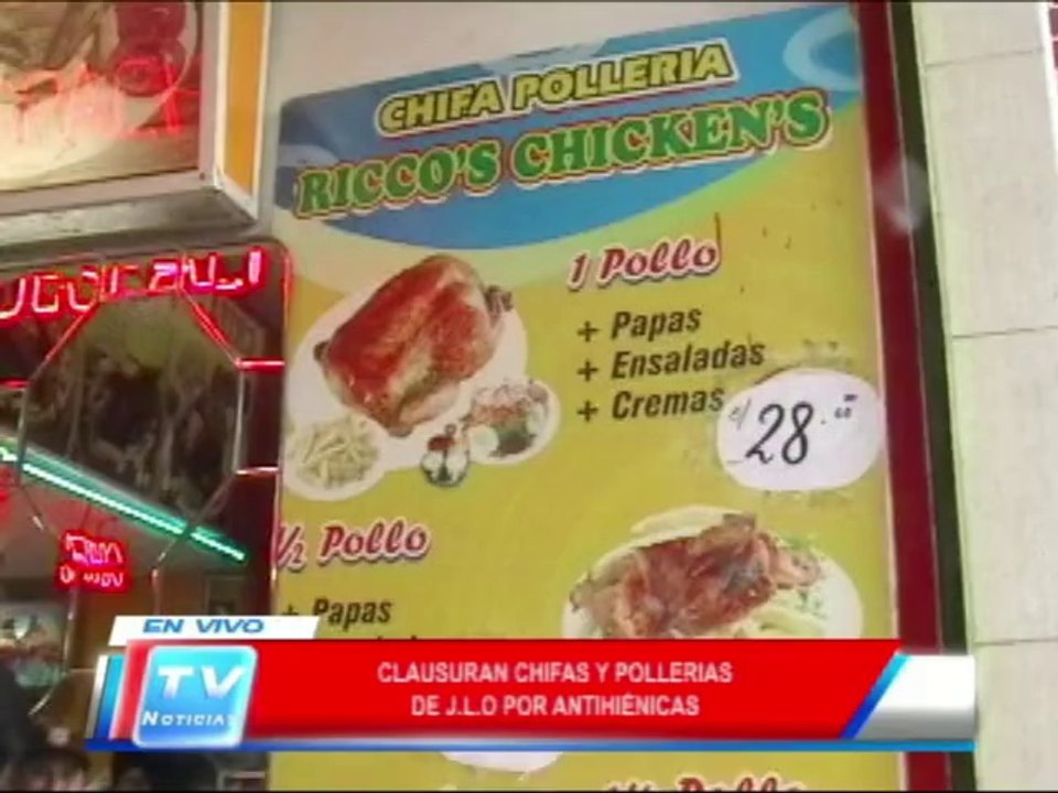 Chiclayo: Clausuran chifas y pollerias en JLO 28 02 14