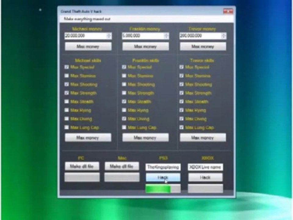 GTA V Cheat Hack XBOX, PS3, PC, Mac