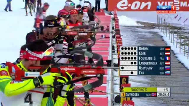 Биатлон. Гонка преследования. Наисильнейший пол. 12.01.2014