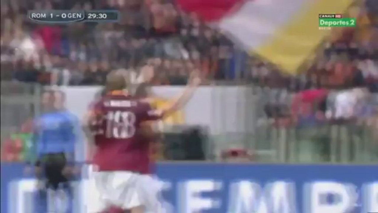 Francesco Totti Goal AS Roma 2 - 0 Genoa 12-01-2014