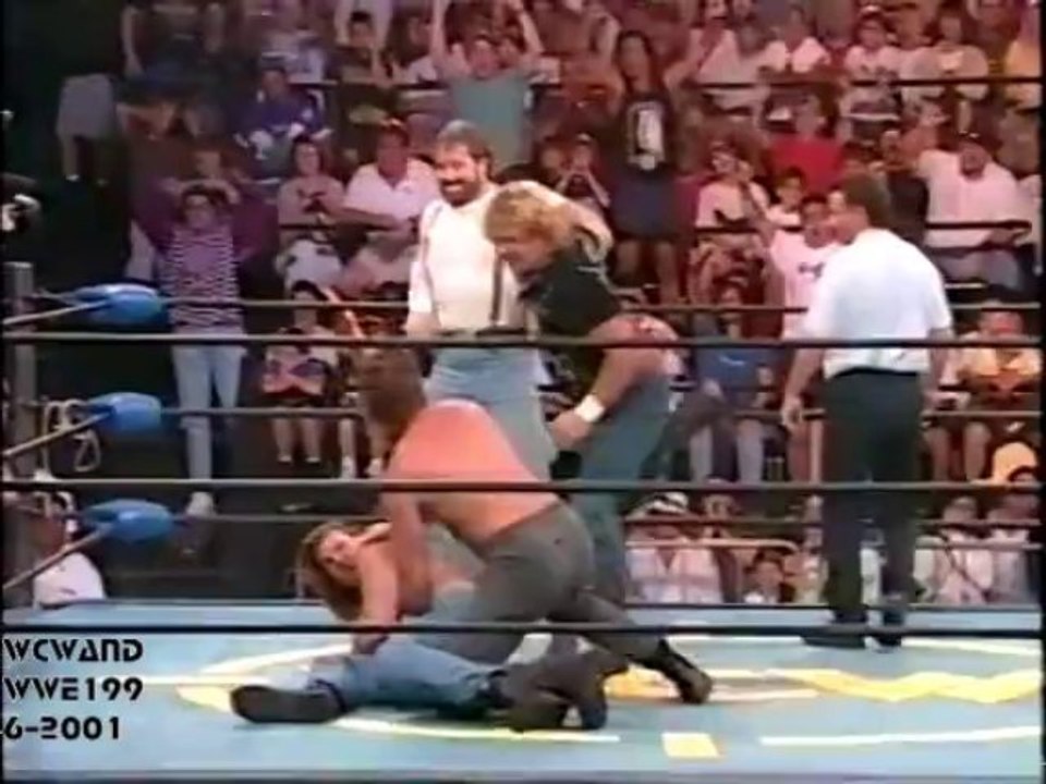 WWF Bunkhouse Buck and Dick Slater vs Men at Work