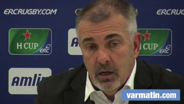 Mignoni et Delmas après la victoire du RCT face à Cardiff