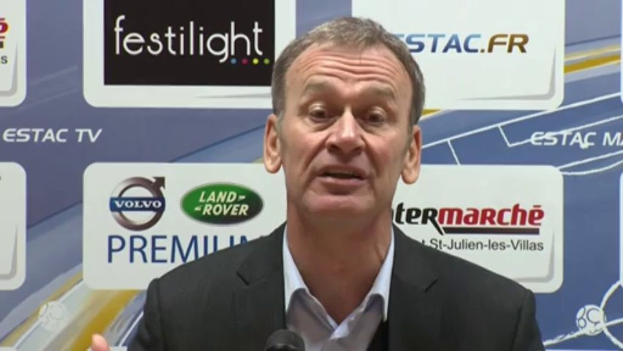 Conférence de presse ESTAC Troyes - Clermont Foot (2-2) : Jean-Marc FURLAN (ESTAC) - Régis BROUARD (CF63) - 2013/2014