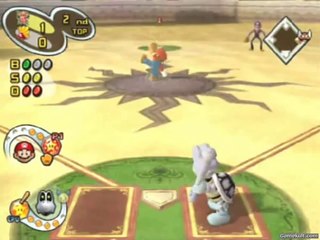 Mario Superstar Baseball - Mario au lancer