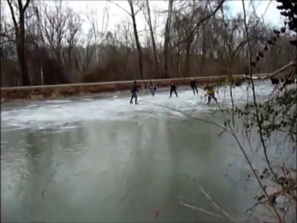 Ice hockey on C&O Canal DC