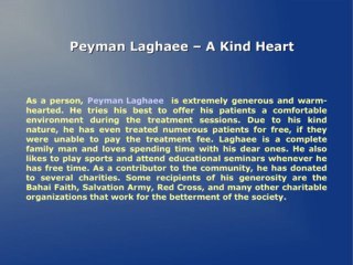 Peyman Laghaee Offers Long-Term Chiropractic Health Care