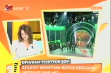 İkinci sayfa programında Bülent Ersoy'un Tesettürür