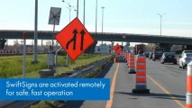 Solar powered, remotely controlled dynamic roadway signage system