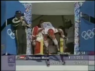Hermann Maier fall AND WIN, Nagano 1998