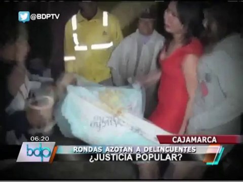 Ronderos de Cajamarca castigaron con latigazos a ladrones de night clubs