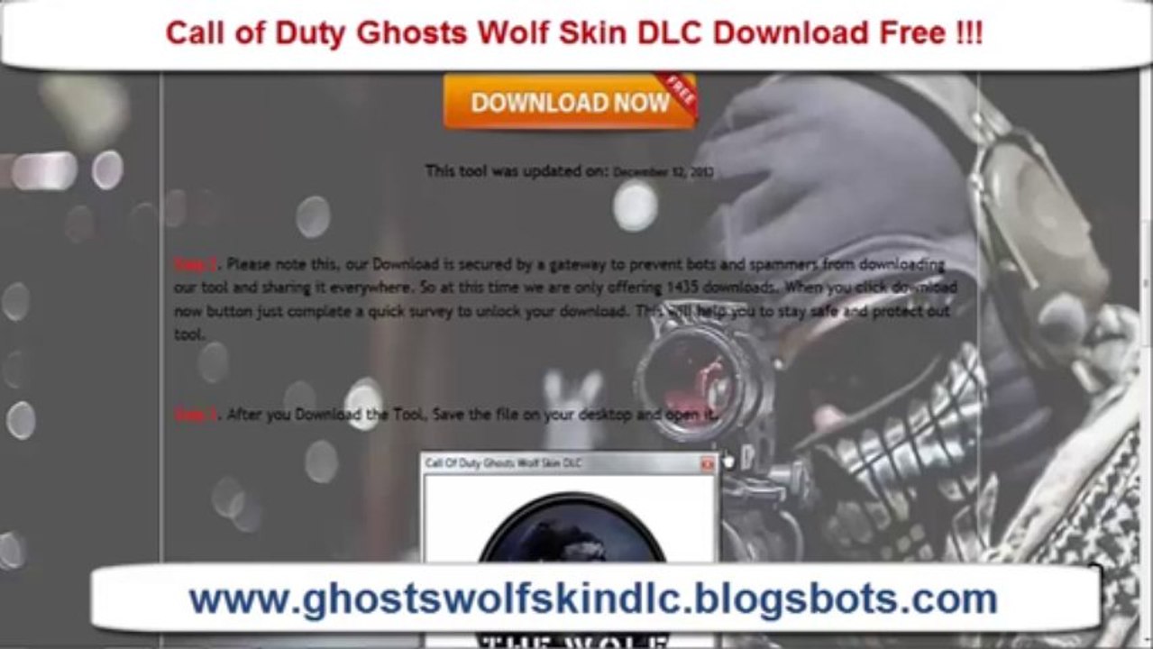 Call Of Duty Ghosts Wolf Skin DLC Code