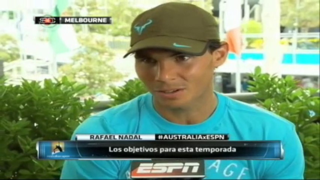 Rafael Nadal Interview for ESPN (in Spanish) + Practice at AO2014