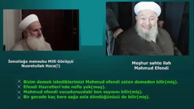 Mahmut efendi (!) adlı zat güya her şeyi görüyor, biliyormuş!