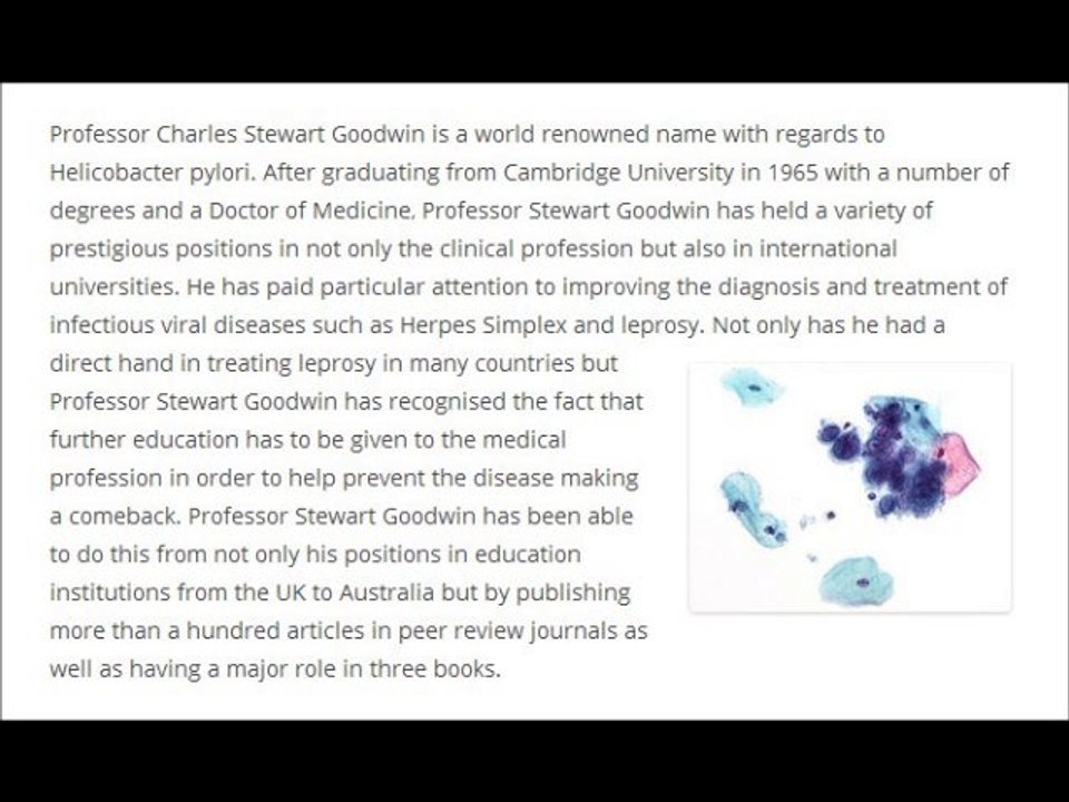 Professor Stewart Goodwin l Continued Study in Microbiology