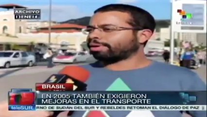 Transporte público sigue siendo motivo de protesta en Brasil