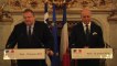 Conférence de presse de M. Fabius et M. Venizelos (ministre grec des affaires étrangères)