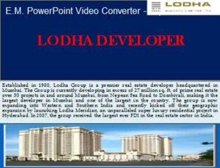 Lodha residential  Projects