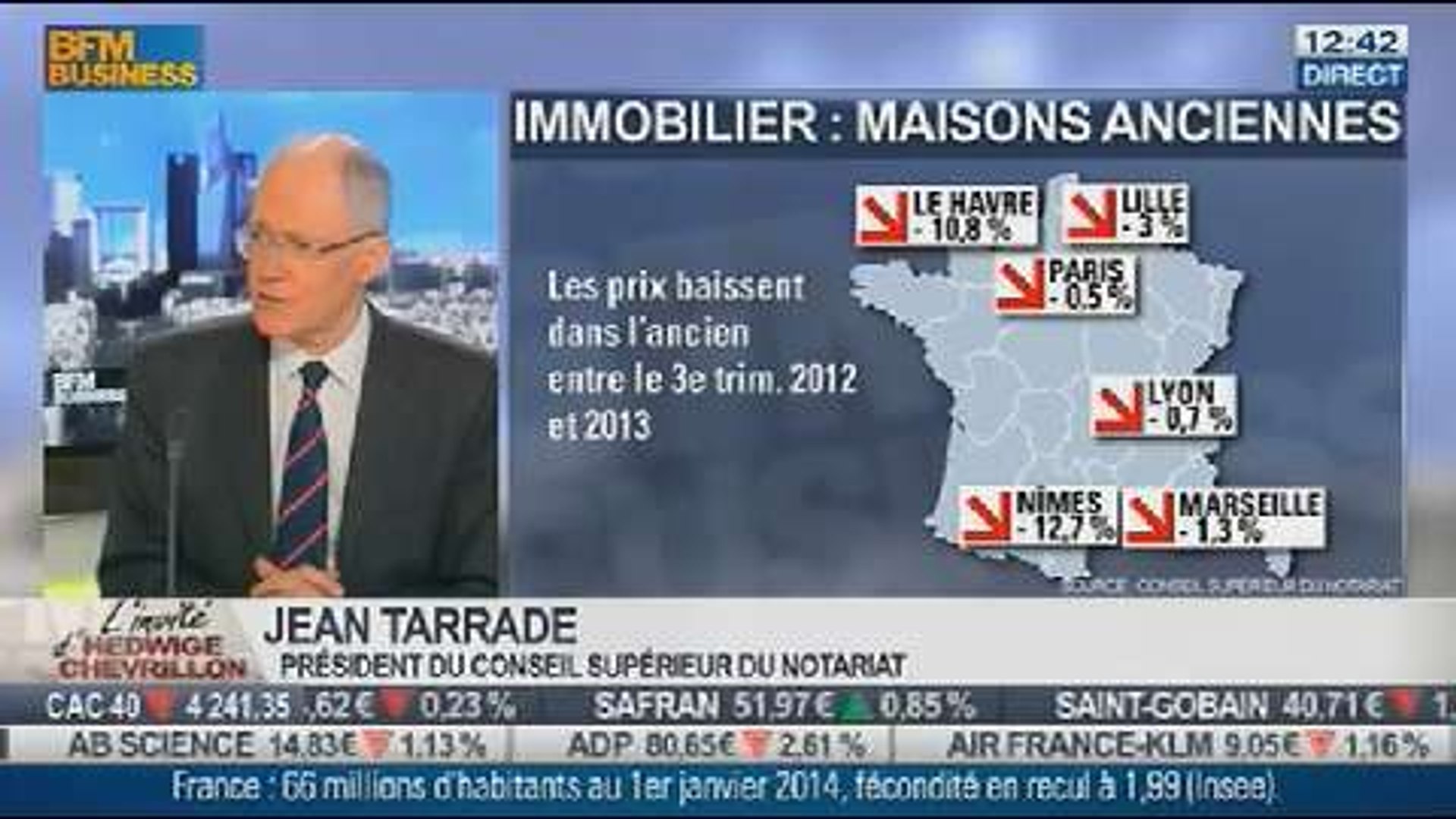 Jean Tarrade, Conseil Supérieur du Notariat, dans L'Invité de BFM Business  - 14/01 - Vidéo Dailymotion