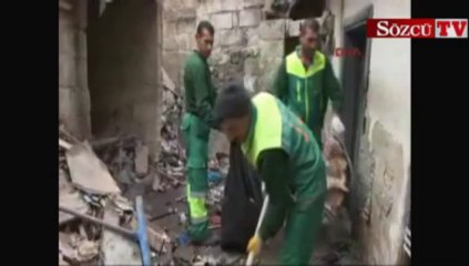 Yalnız yaşayan kadının evinden 5  kamyon çöp çıktı