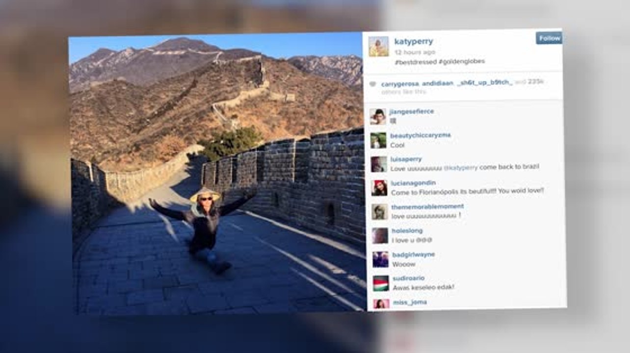 Katy perry postet foto von der chinesischen mauer auf instagram
