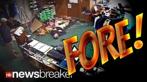 Man Falls Through Ceiling into Golf Pro Shop; Continues on As If Nothing Happened