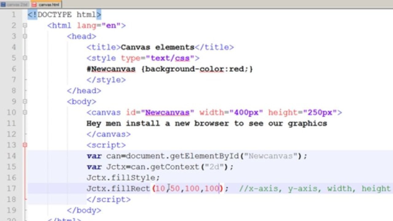 HTML5 Canvas tutorial for beginners in Urdu Hindi with CSS3 Java Script