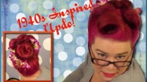 1940s Inspired Updo with Lots of Victory Rolls-A Vintage Hair Tutorial