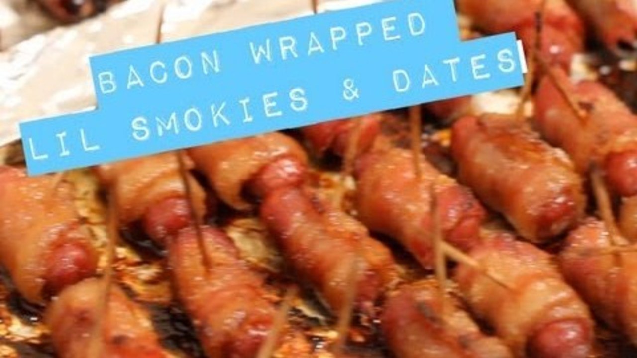 Bacon Wrapped Cocktail Sausages & Dates | New Recipe To Me