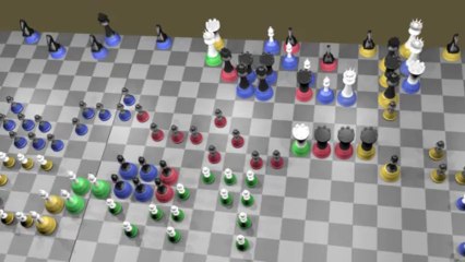 Regimental Chess game between six armies