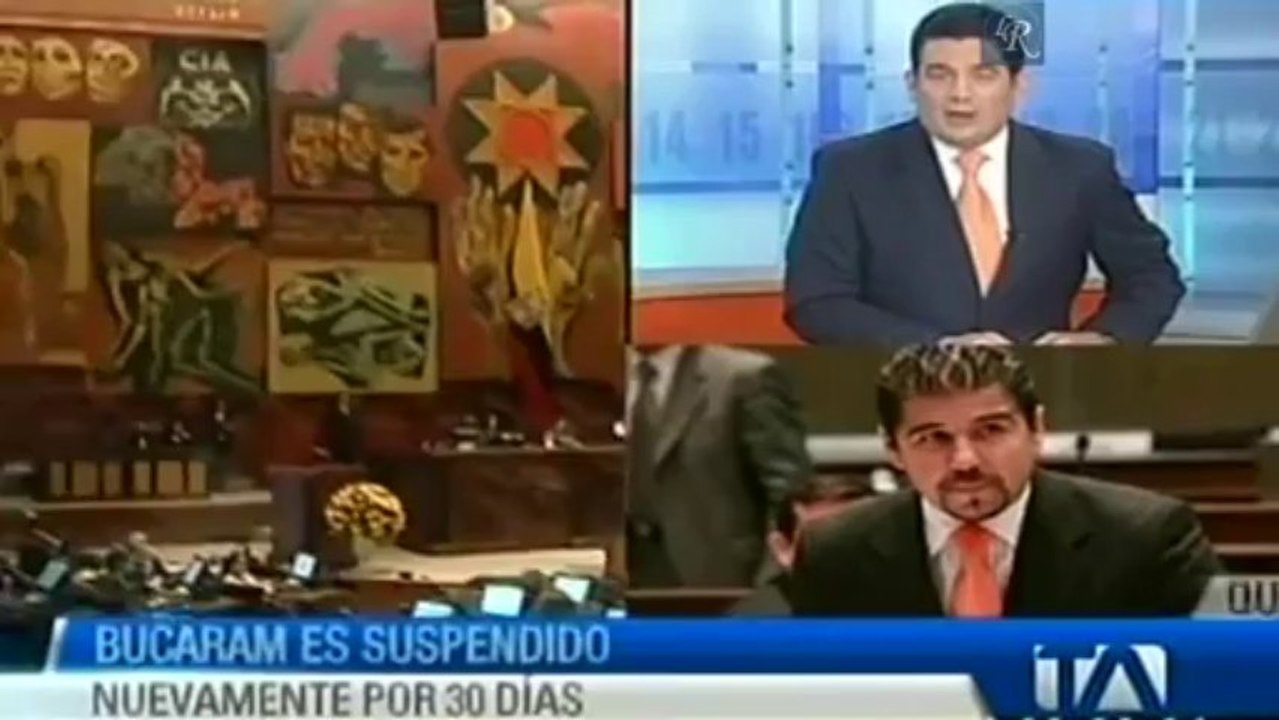 Bucaram es supendido nuevamente por 30 dias, Ecuador