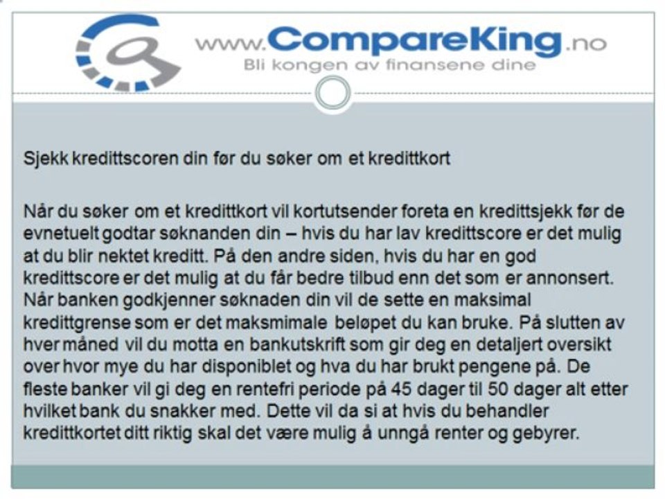Hva er et kredittkort og hvordan fungerer det? CompareKing.no