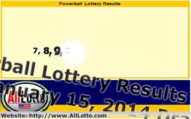 Powerball Lottery Drawing Results for January 15, 2014