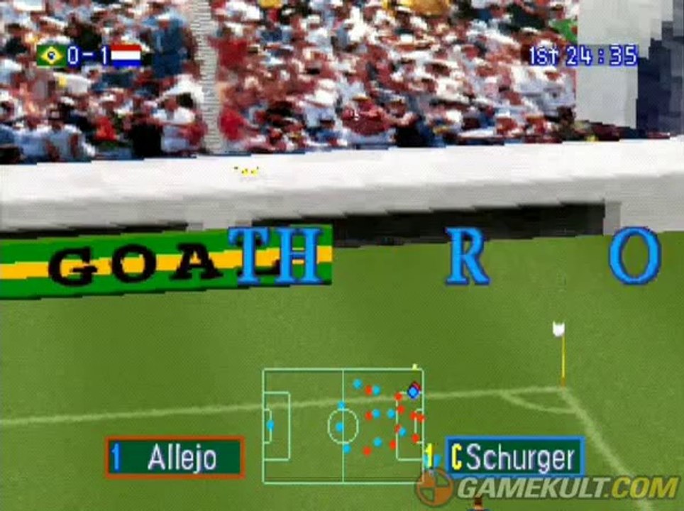 International Superstar Soccer Pro - Positionnement parfait de la défense