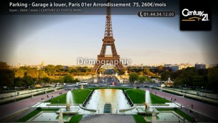 Parking - Garage à louer, Paris 01er Arrondissement  75, 260€/mois