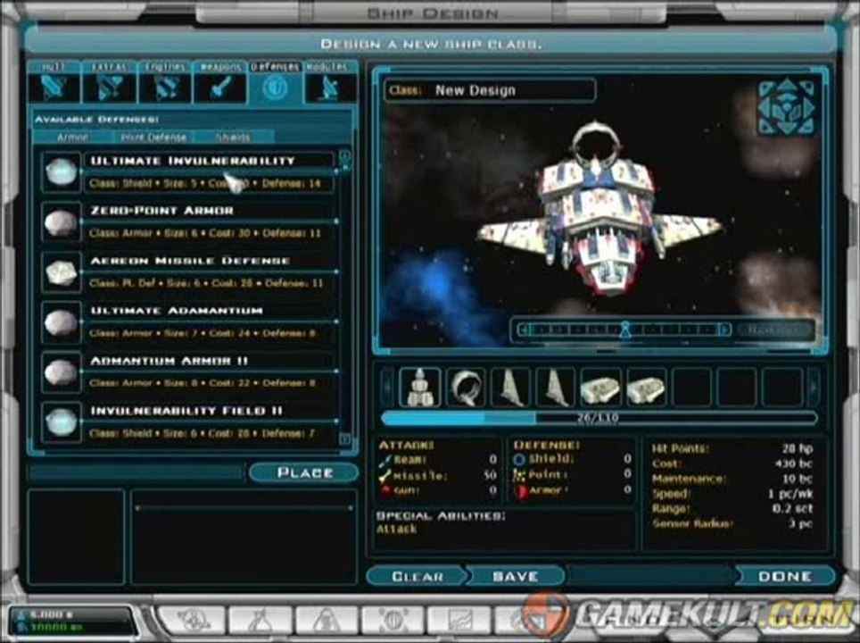 Galactic Civilizations II - Construction d'un vaisseau