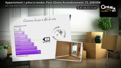 Appartement 1 pièce à vendre, Paris 02eme Arrondissement  75, 268500€