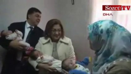 Yetim kalan dördüzlere Fatma Şahin sahip çıktı