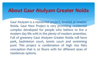 Gaur Atulyam greater noida
