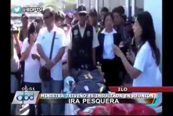 Ministra Gladys Triveño recibió graves insultos durante visita al puerto de Ilo