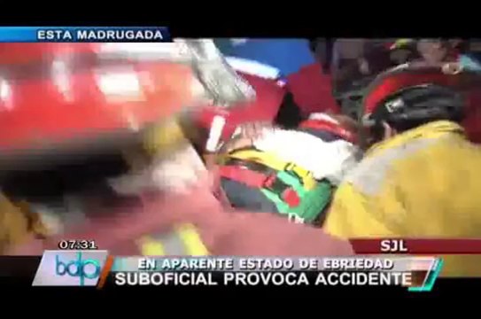 Suboficial de la FAP ebrio provocó triple choque y dejó seis heridos en SJL