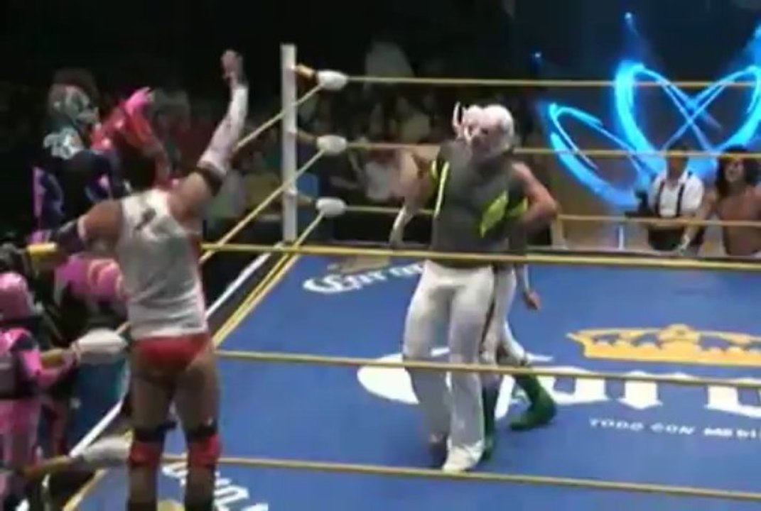 Kráneo, Mr. Águila, Psicosis vs La Máscara, Rush, Titán for the Mexican National Trios Championship