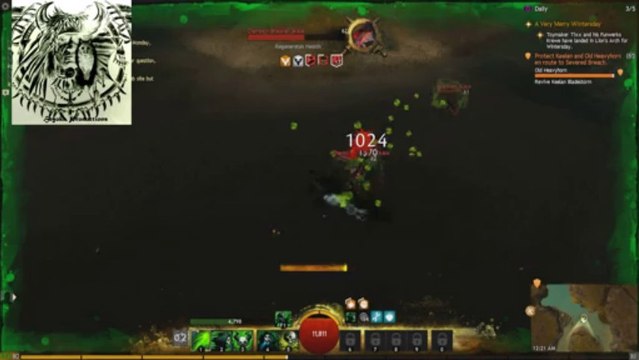 GW2 Soloing Champion Brackish Skale in Fireheart Rise on Necromancer