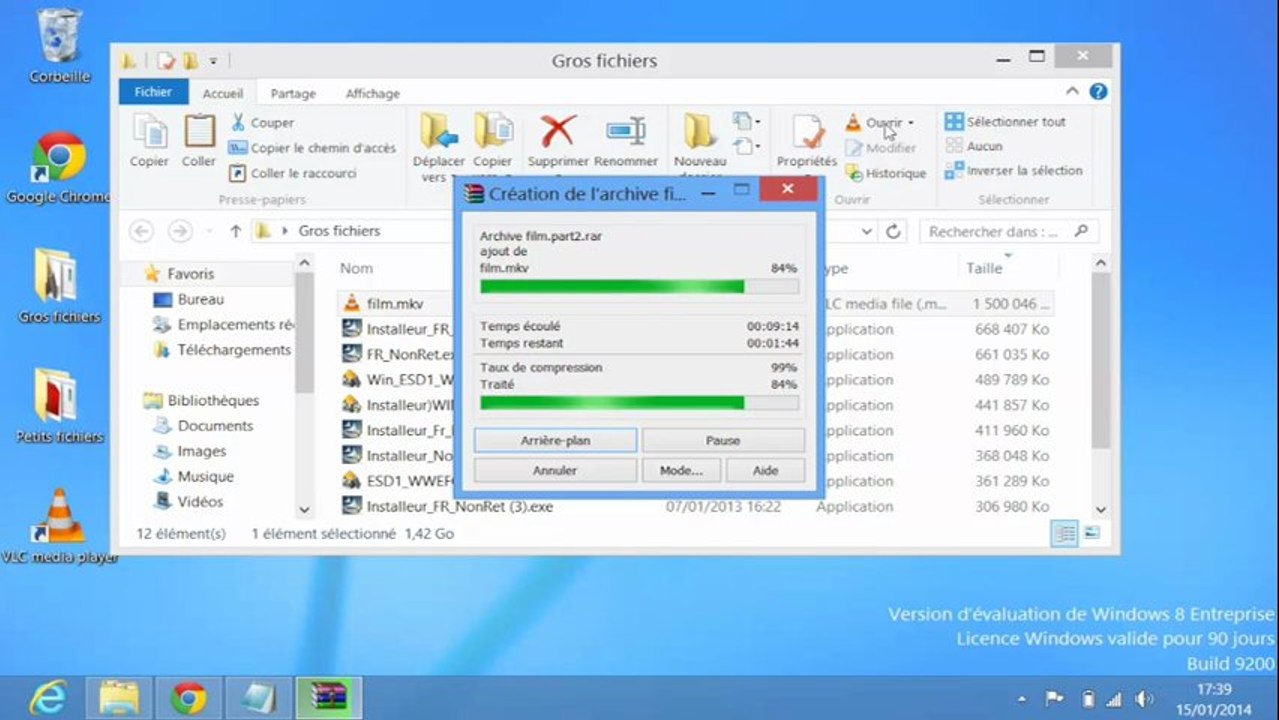 Tuto vidéo Winrar : comment découper un gros fichier (archive fractionnée)